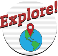 Icon of a globe with a location marker on Florida